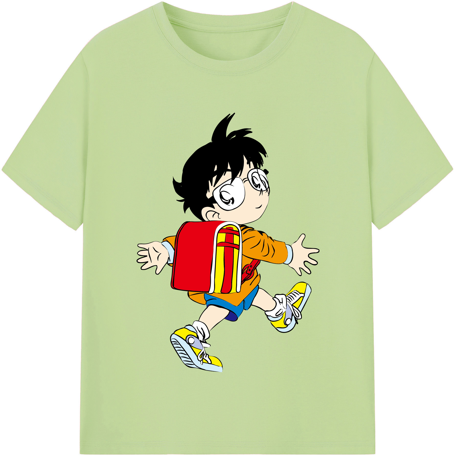 （画像用） 名探偵コナン 江戸川 コナン Detective Conan Conan Edogawa 綿100％半袖Tシャツ（フロントプリント）